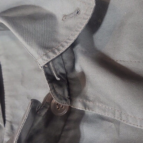 HERNO Army Green Made in Italy 100% Cotton Trench Coat -Leather Buckles - Picture 5 of 16